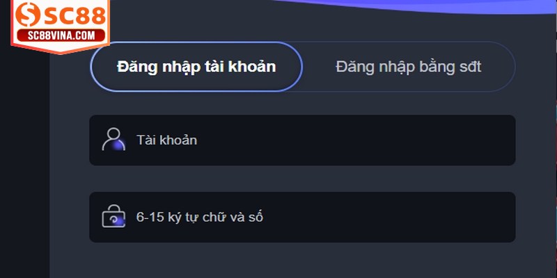 Quy trình đăng nhập SC88 trên trang chủ rất đơn giản và tiện lợi